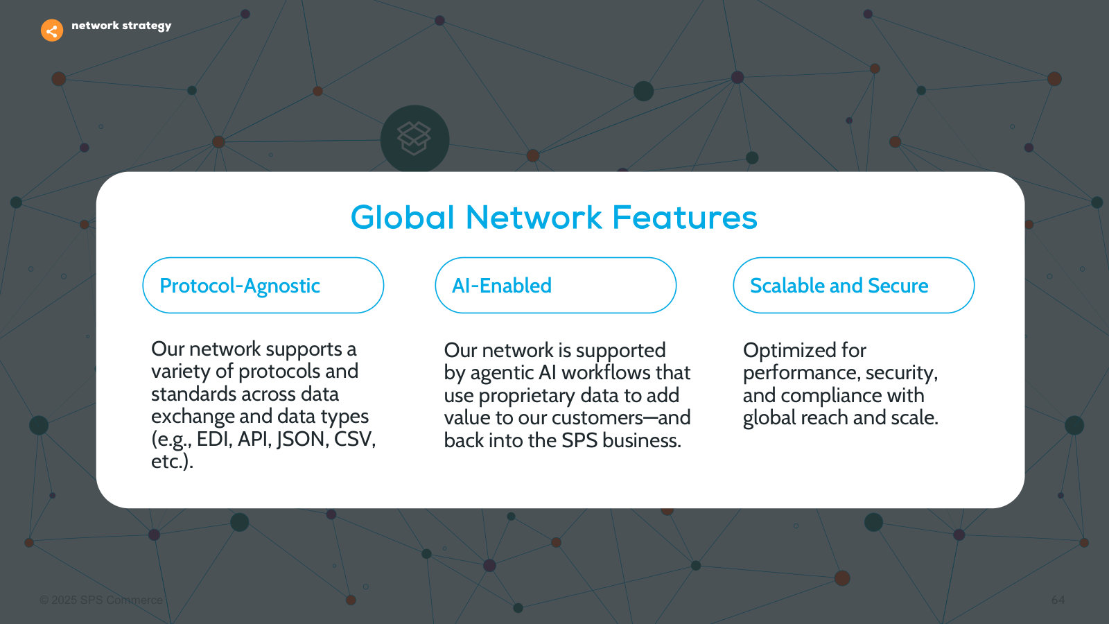 What the network is built to be — protocol-agnostic, AI-enabled, scalable and secure.